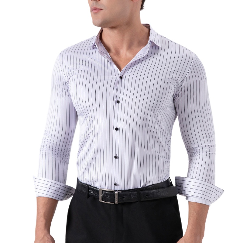 Formal Dress - Camisas de Vestir Retro a Rayas,