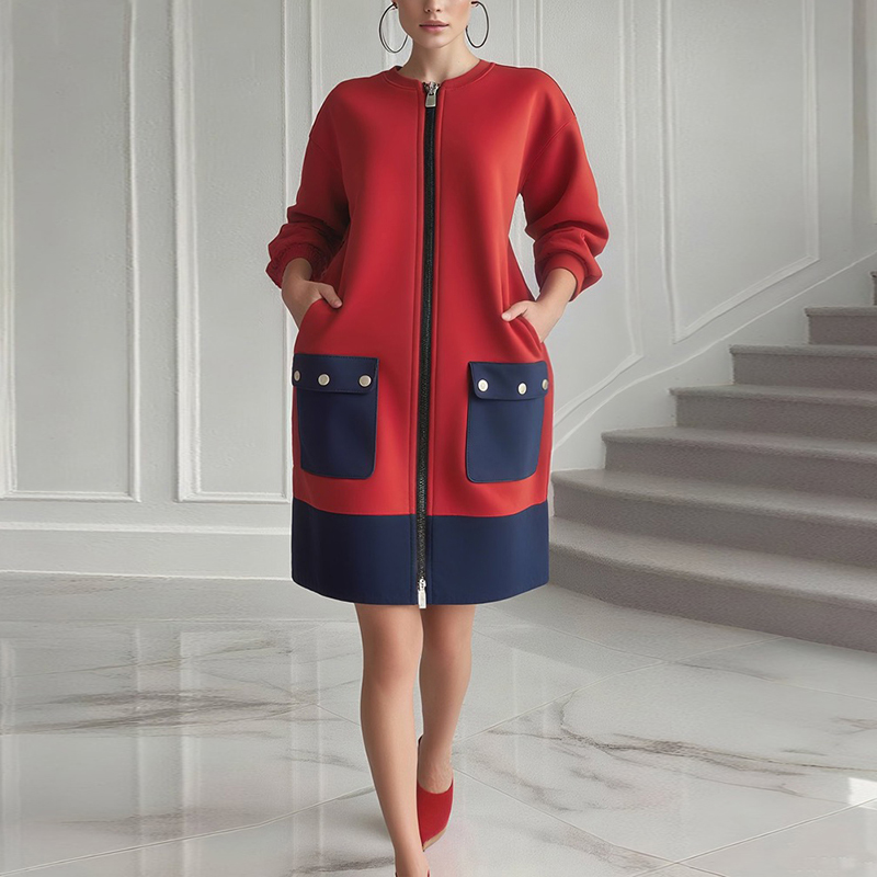 Women'S Red Formal Wear - Modigirl contraste de Color vestidos de