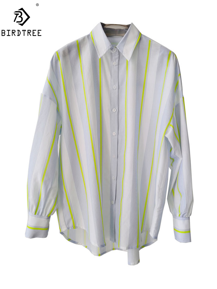 Silk Blouse - BirdTree, Camisa Elegante de Seda Real