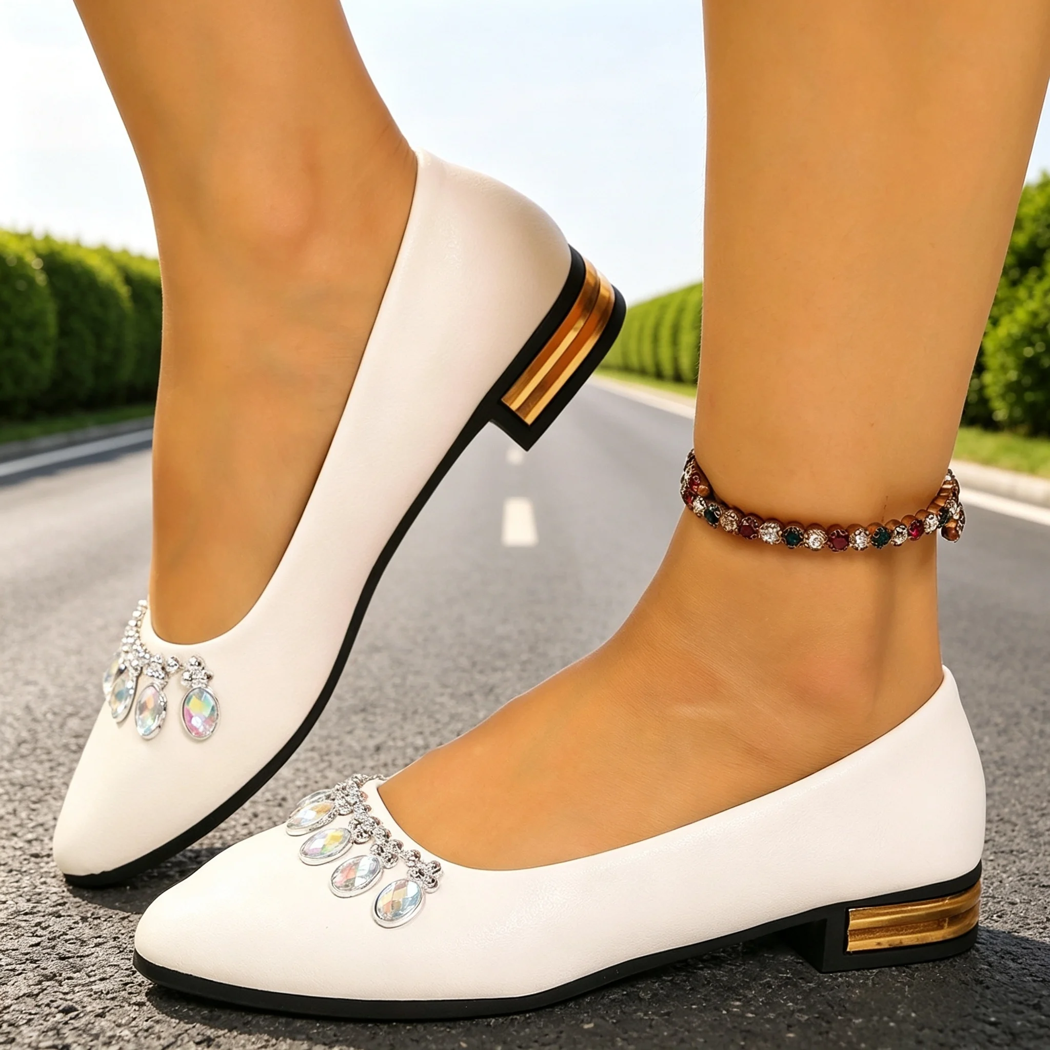 Womens Heels - Zapatos Planos de Mujer con Punta