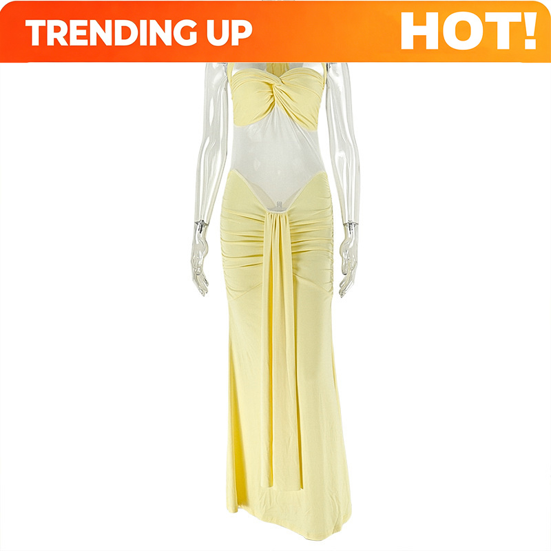 Midi Dress - Vestido Bodycon Halter Sin Espalda para
