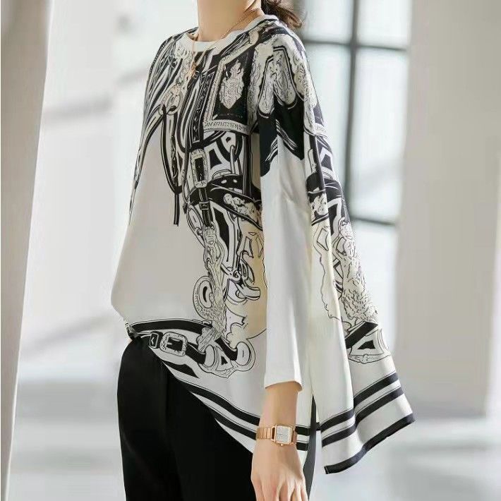 Silk Blouse - Top de seda simulada con efecto