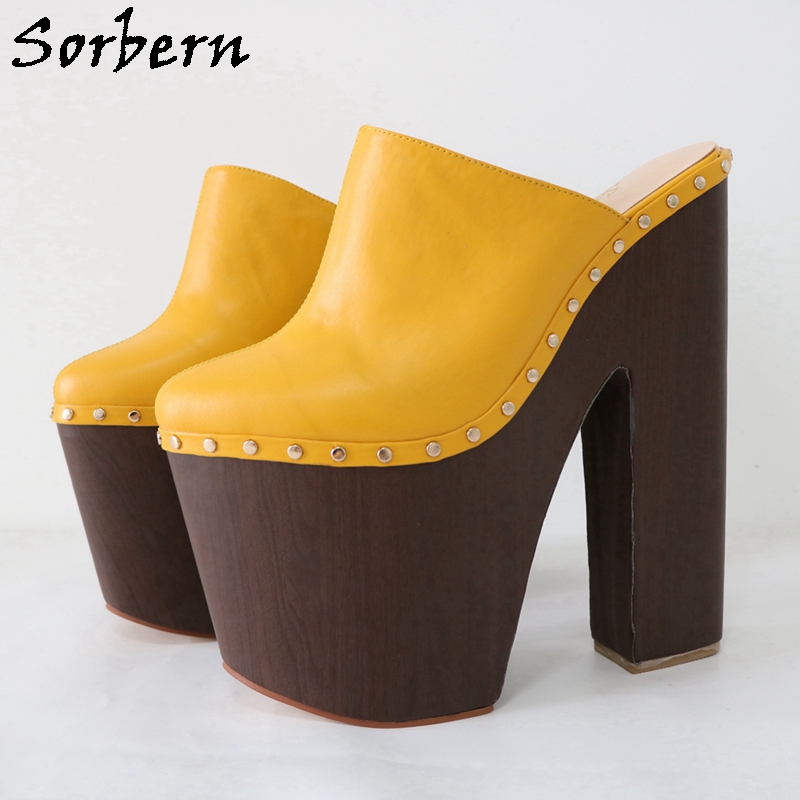 Pump Heel Block - Sorbern-zapatos de tacón ancho con remaches