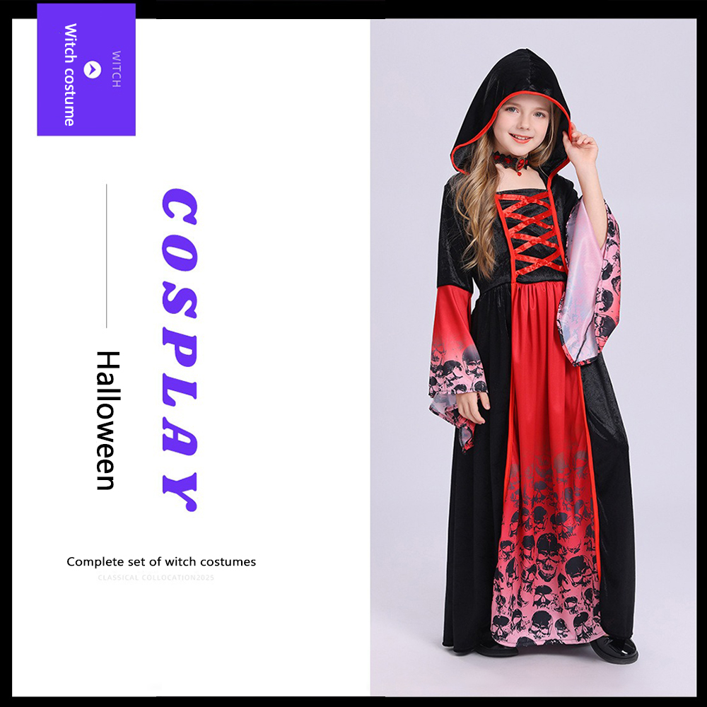 Women'S Red Formal Wear - Disfraz de Bruja Rojo y Negro
