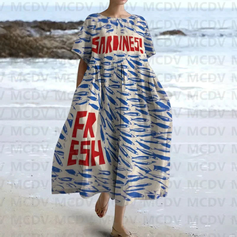 Midi Dress - Vestido midi informal para mujer con