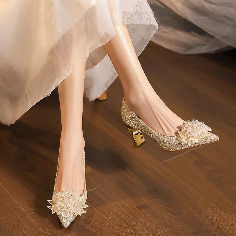Pump Heel Block - Zapatos de tacón de bloque de
