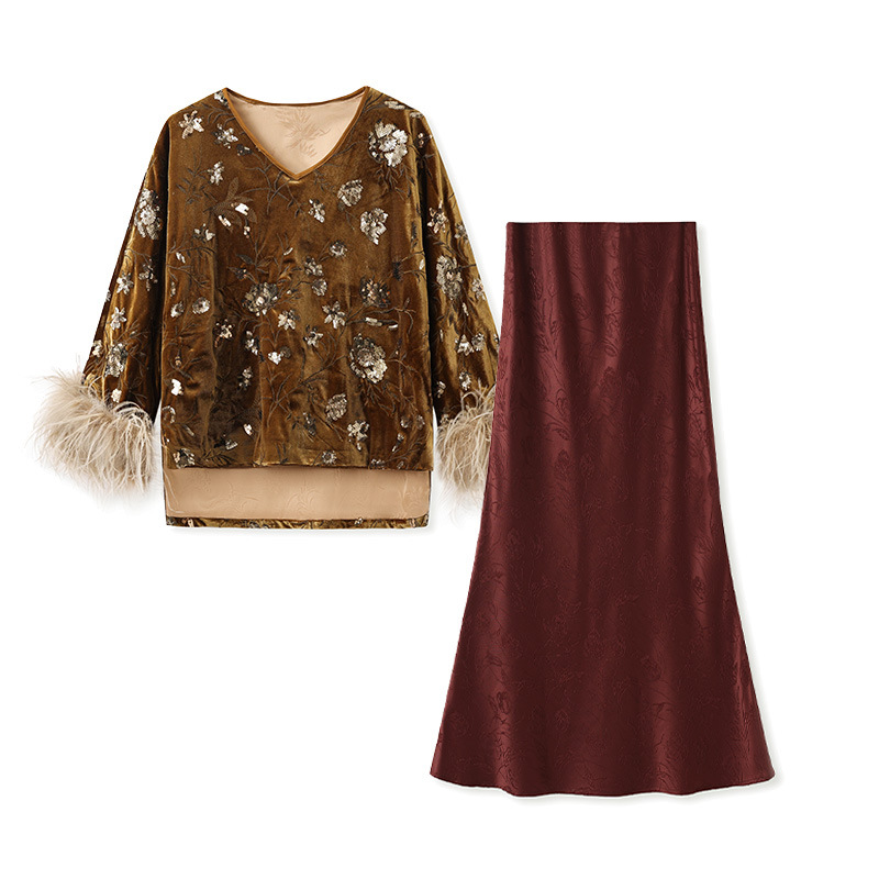 Conjunto de blusa con puños de - Silk Blouse reseña y precio