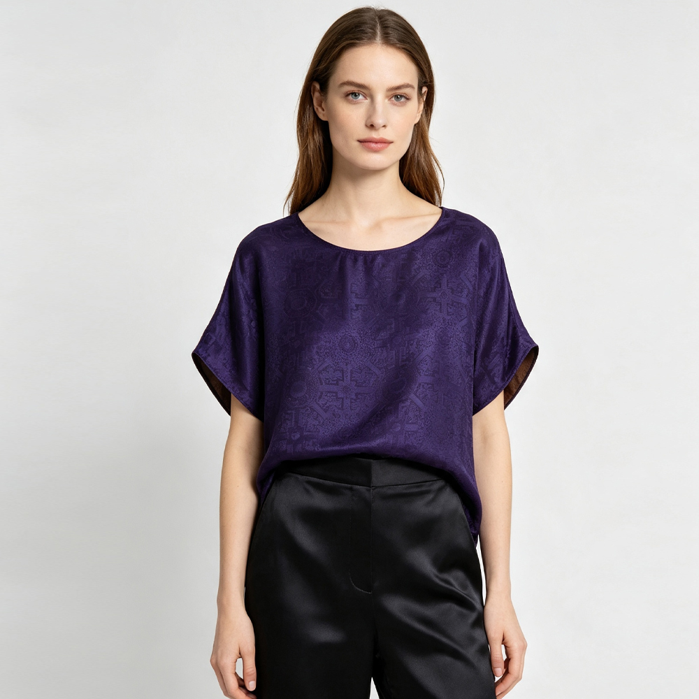 Camiseta de Manga Corta con Cu - Silk Blouse reseña y precio
