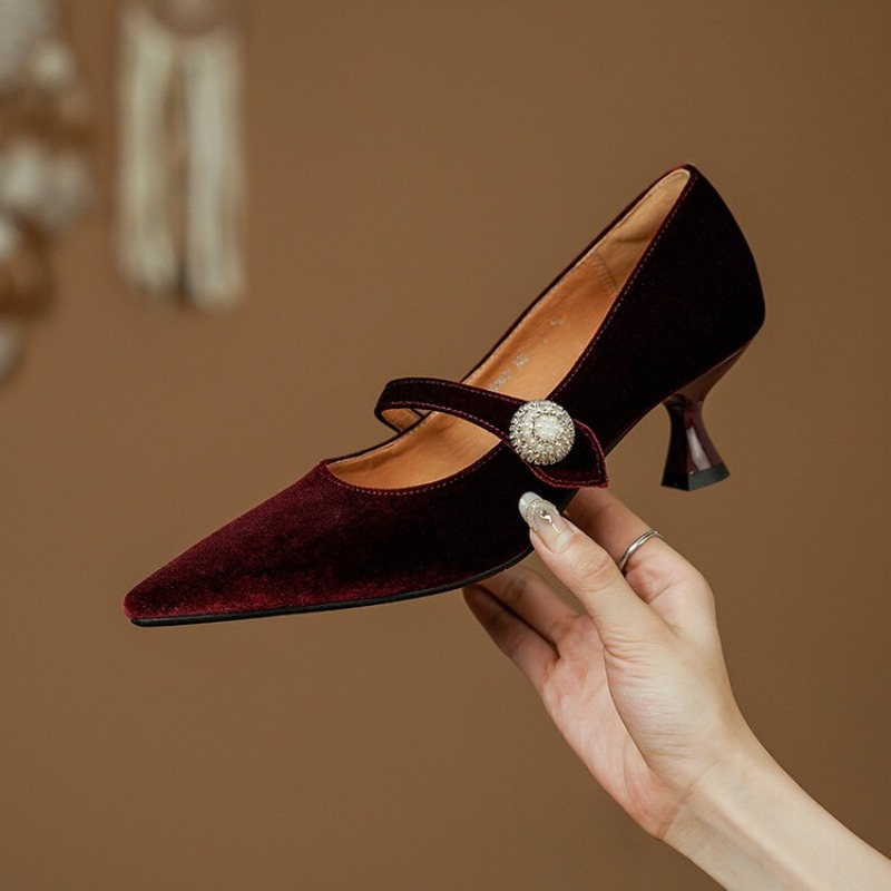 Zapatos Mary Jane con punta pu - Womens Heels reseña y precio
