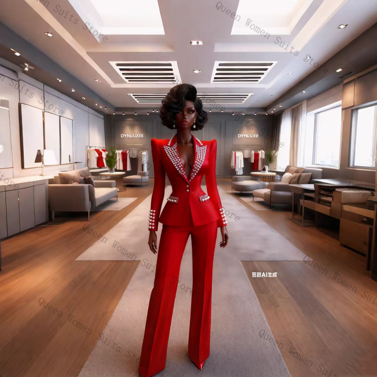 Conjunto de Pantalones de Traj - Women'S Red Formal Wear reseña y precio