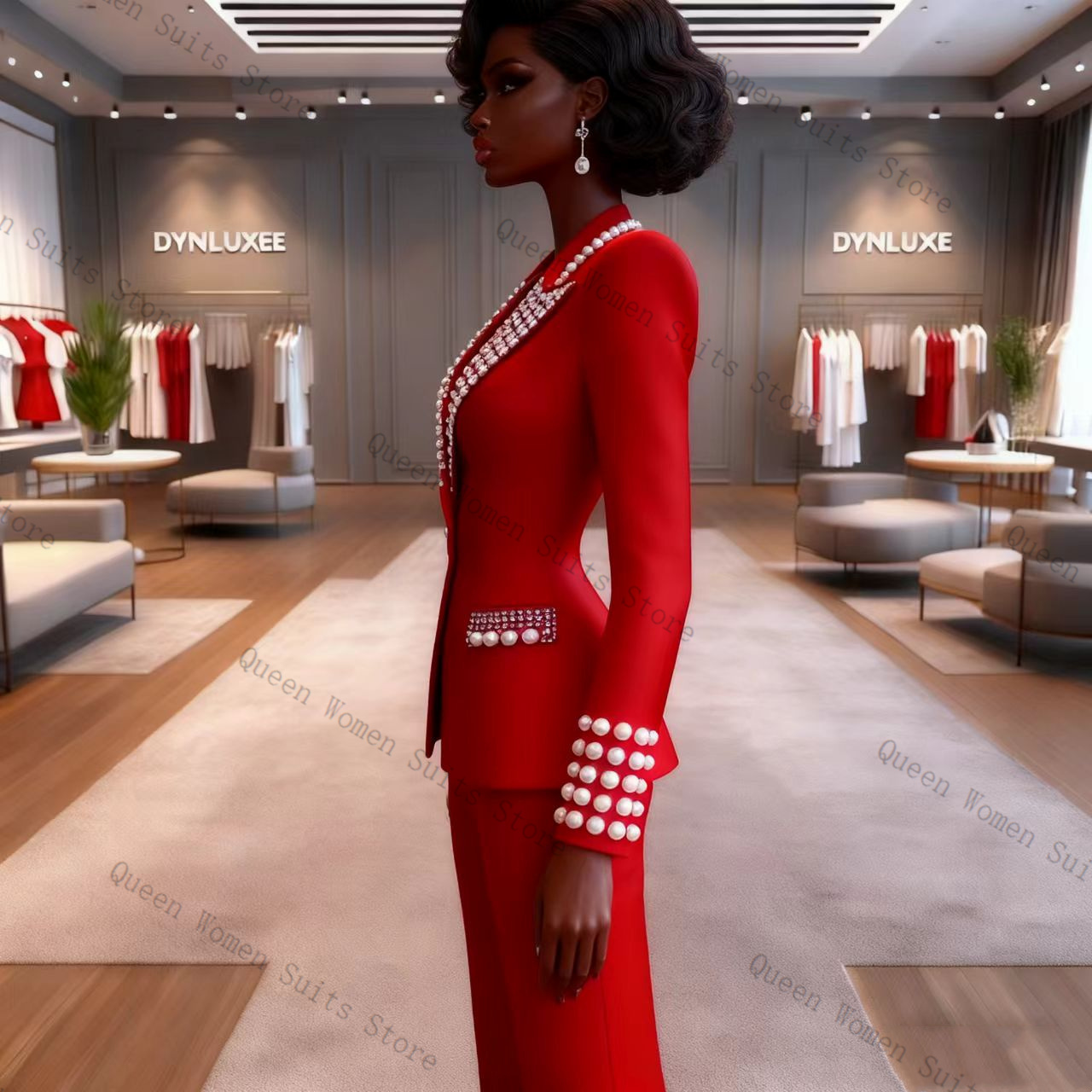 Conjunto de Pantalones de Traj - Women'S Red Formal Wear reseña y precio