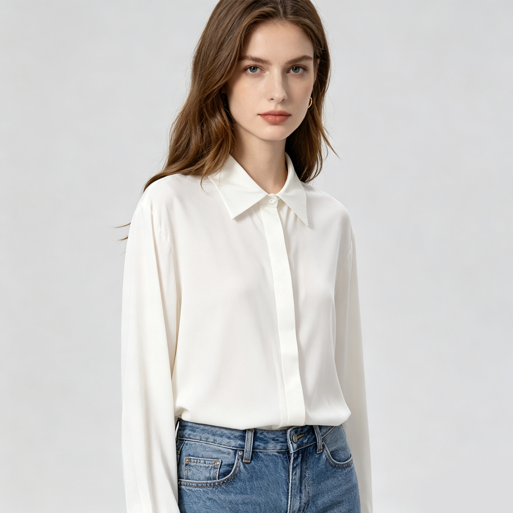 Camisa de manga larga versátil - Silk Blouse reseña y precio