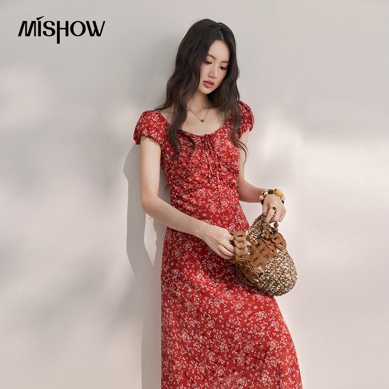 Vestido Midi de Gasa Rojo Flor - Women'S Red Formal Wear reseña y precio