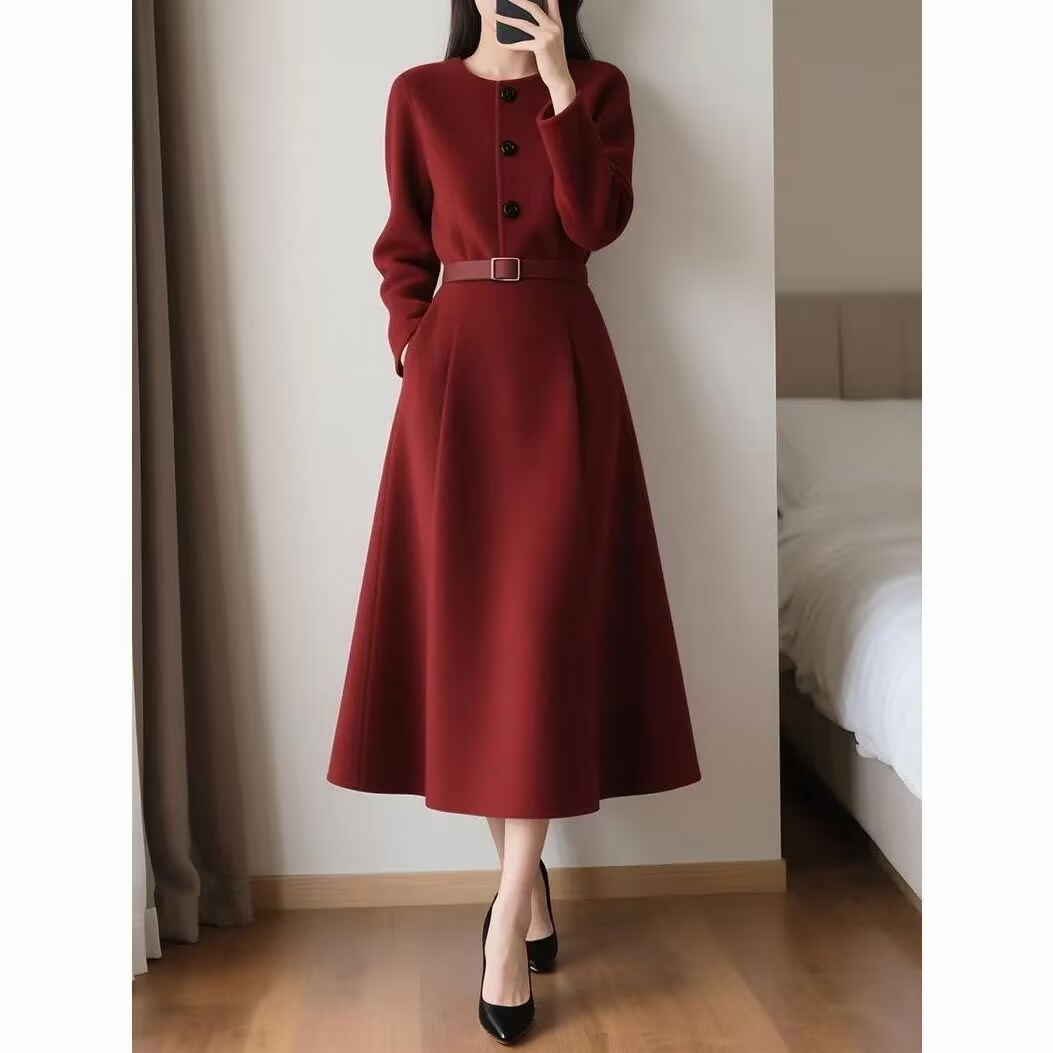 Vestido de manga larga con cin - Women'S Red Formal Wear reseña y precio