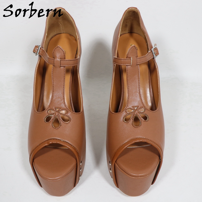Sorbern, zapatos de tacón marr - Pump Heel Block reseña y precio