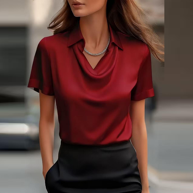 Camisa de satén que combina co - Silk Blouse reseña y precio
