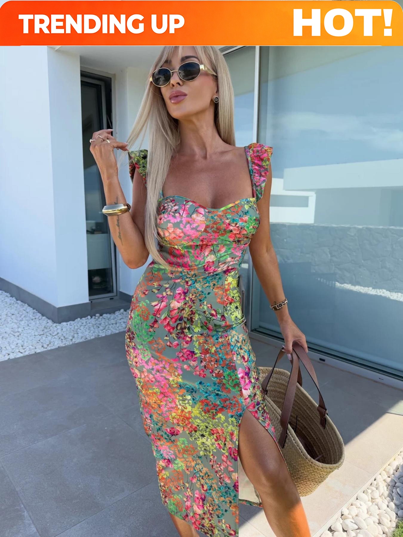 Vestido elegante con estampado - Midi Dress reseña y precio