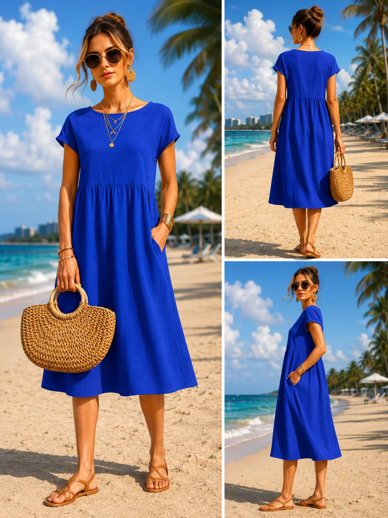 Vestido midi informal para muj - Midi Dress reseña y precio