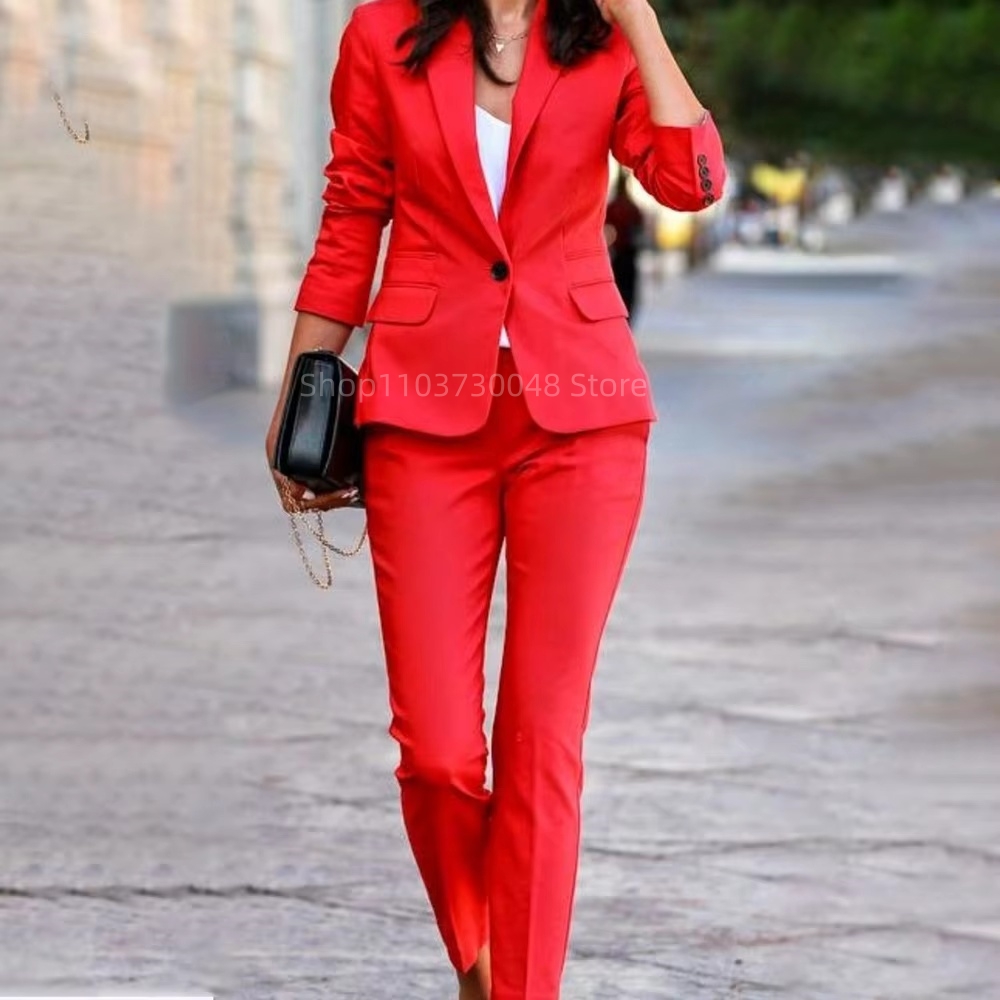 Traje de Blazer y Pantalón par - Women'S Red Formal Wear reseña y precio