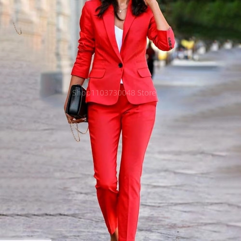 Traje de Blazer y Pantalón par - Women'S Red Formal Wear reseña y precio
